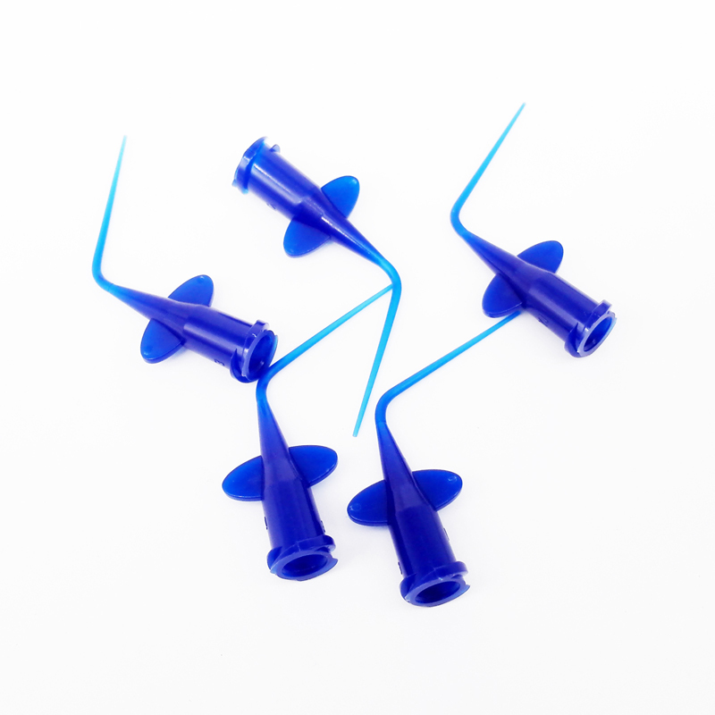 `Pre-bent Dental Disposable Plastic Needle syringe Pure / Blue Color