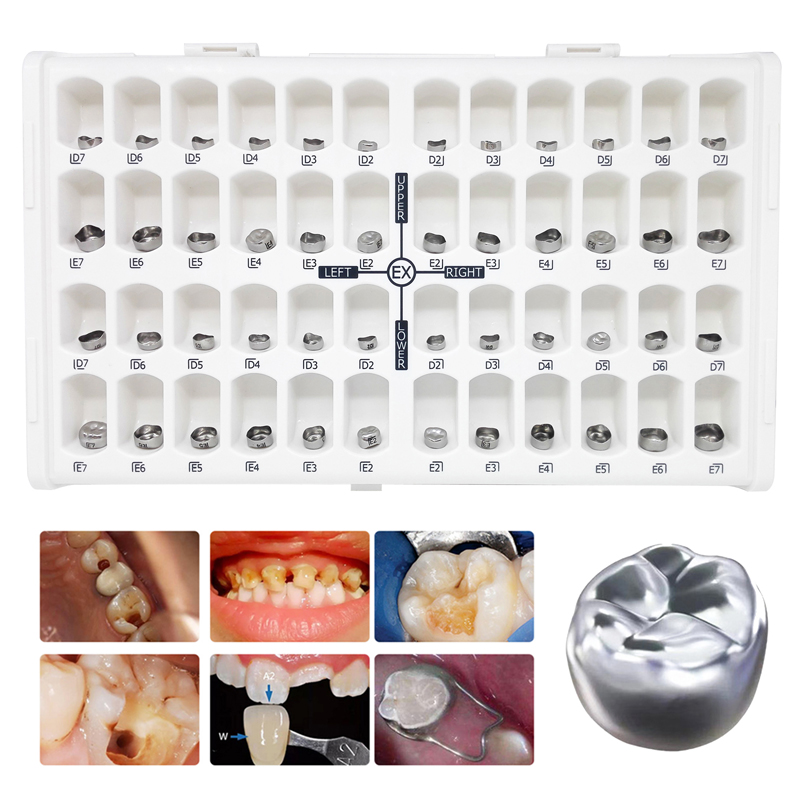 `48pcs Dental Kids Primary Molar Crown Stainless Steel Pediatric