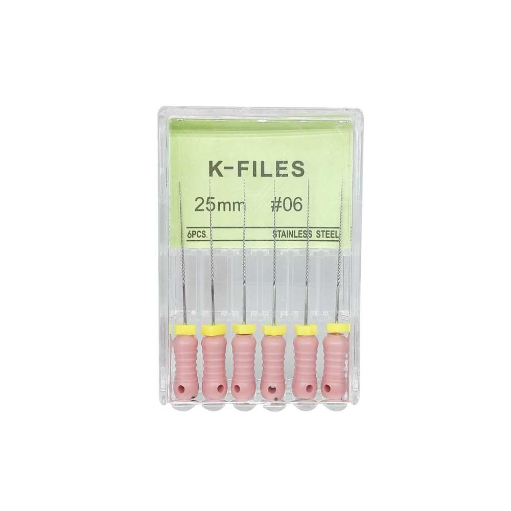 Dental Stainless Steel Hand Use Endo Root Canal Endodontic K-Files 6Pcs/Pack