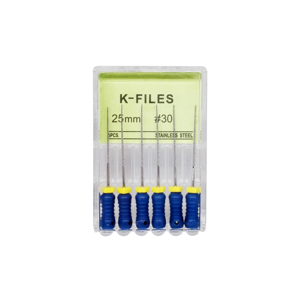 Dental Stainless Steel Hand Use Endo Root Canal Endodontic K-Files 6Pcs/Pack