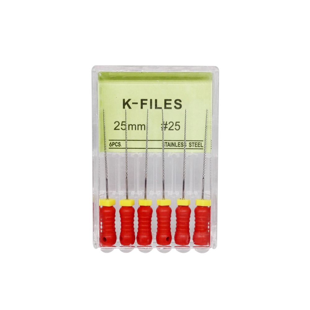 Dental Stainless Steel Hand Use Endo Root Canal Endodontic K-Files 6Pcs/Pack