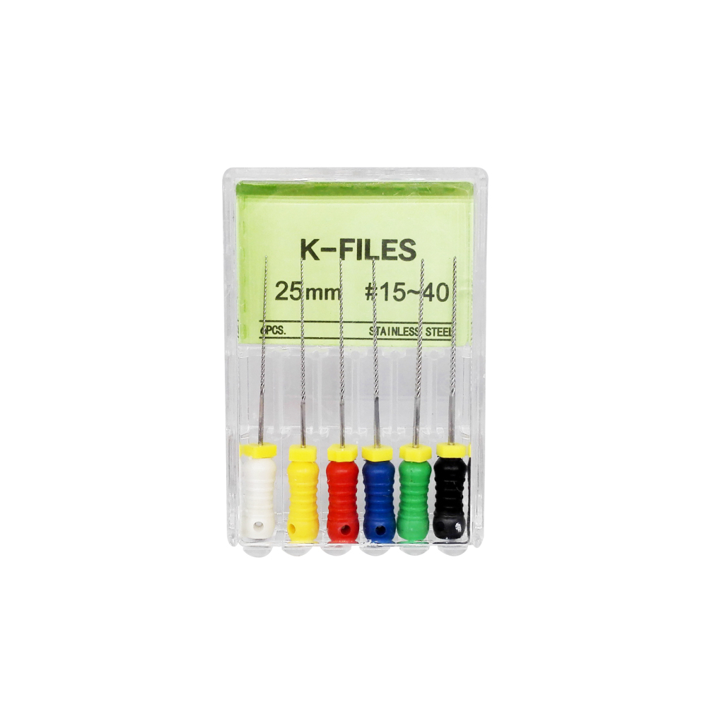 Dental Stainless Steel Hand Use Endo Root Canal Endodontic K-Files 6Pcs/Pack