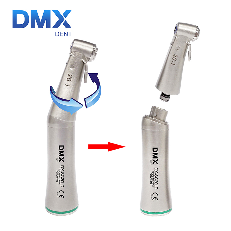 `DMXDent DX-SG20LD Dental Fiber Optic LED Implant 20:1 Reduction Low Speed Contra Angle Handpiece Fit NSK