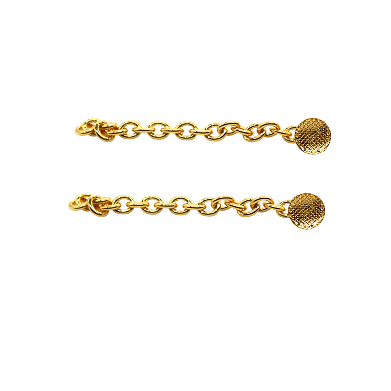Dental Orthodontic Traction Chain Gold Plated Round Buttons with Chain