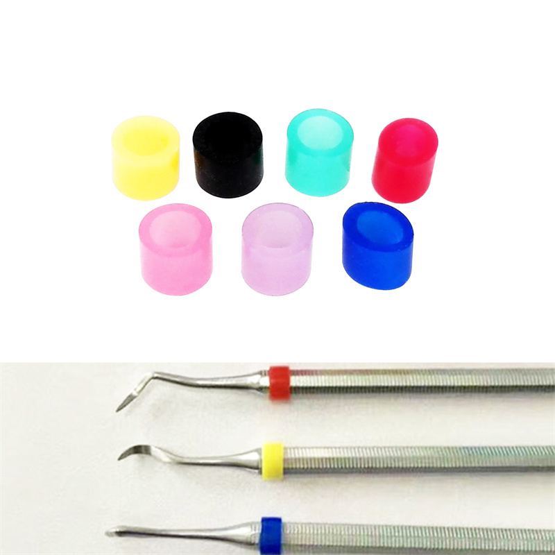 100/Box Dental Silicone Color Code Rings Bands Hygienist Instruments 8 Colors