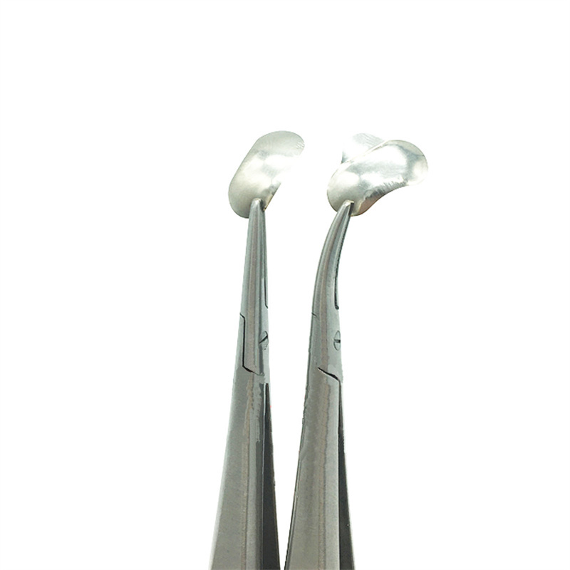 Dental Curved Forceps Needle Surgical Holder Bend Instruments Gold-Plated 16CM