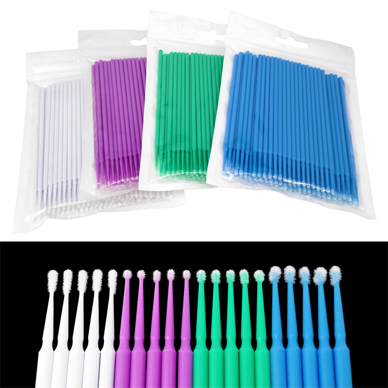 Dental Micro Applicator Single End Brushes Disposable Bendable Mascara Wand 1.2mm/1.5mm/2.0mm/2.5mm