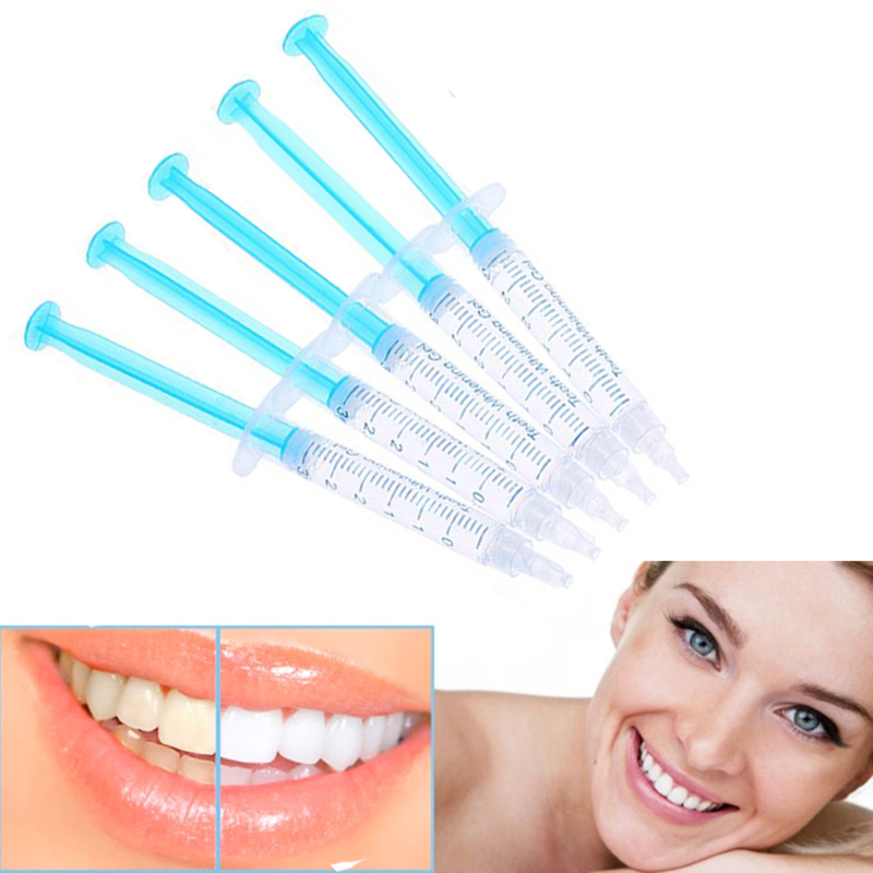 `Dental Bleaching Peroxide Whitener Teeth Whitening Gel Syring 10 Pcs 44%