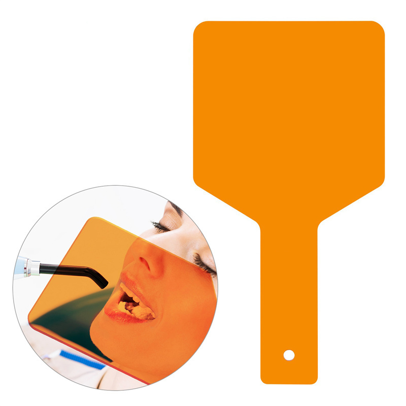 Dental Square Form Shield Plate Shade Board Hand-Held Light Filter Paddle Orange