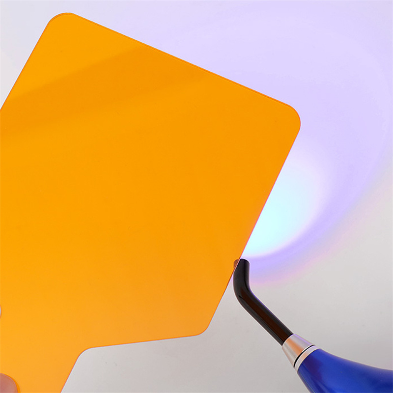 Dental Square Form Shield Plate Shade Board Hand-Held Light Filter Paddle Orange