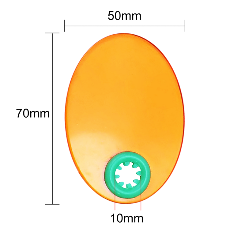 Dental Oval Form Shield Plate Shade Board Hand-Held Light Filter Paddle Orange