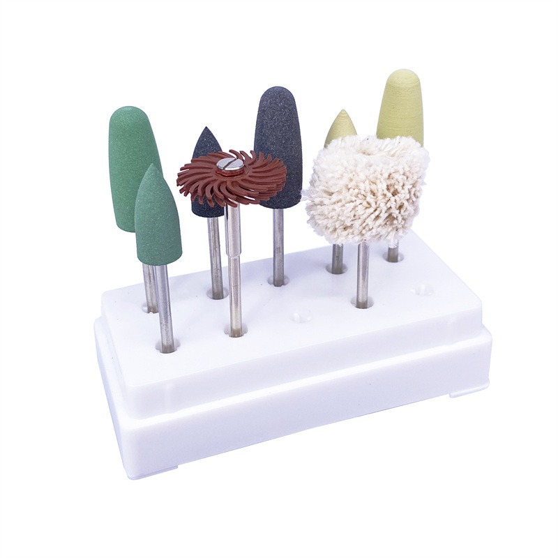 HP Dental Polishing Burs Drill Resin Base Acrylic Polisher Rotary Tools Kit 8Pcs