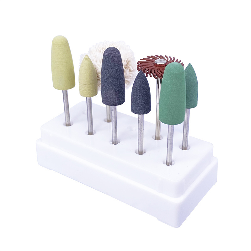 HP Dental Polishing Burs Drill Resin Base Acrylic Polisher Rotary Tools Kit 8Pcs