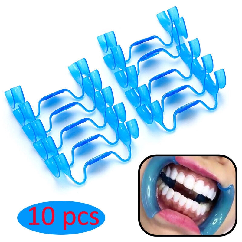 10 Pcs Dental M-Shape Mouth Opener with Mirror Cheek Retractor Teeth Whitening