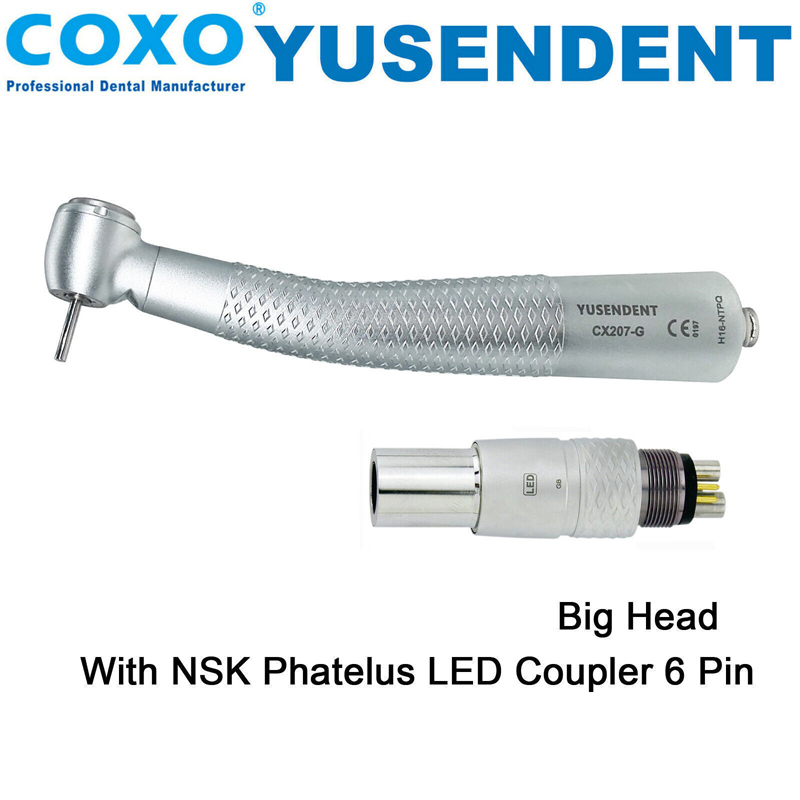 `COXO YUSENDENT Dental Fiber Optic LED High Speed Handpiece Turbine Fit NSK Kavo WH Coupler