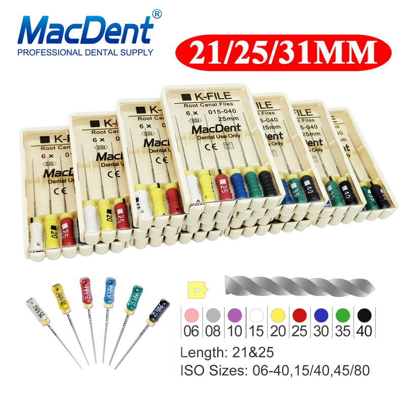 `MacDent K-File Dental Endodontics Hand Use Root Canal Files