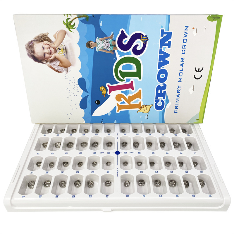 Dental Stainless Steel Kids Primary Molar Crown Pediatric Preformed 48Sizes