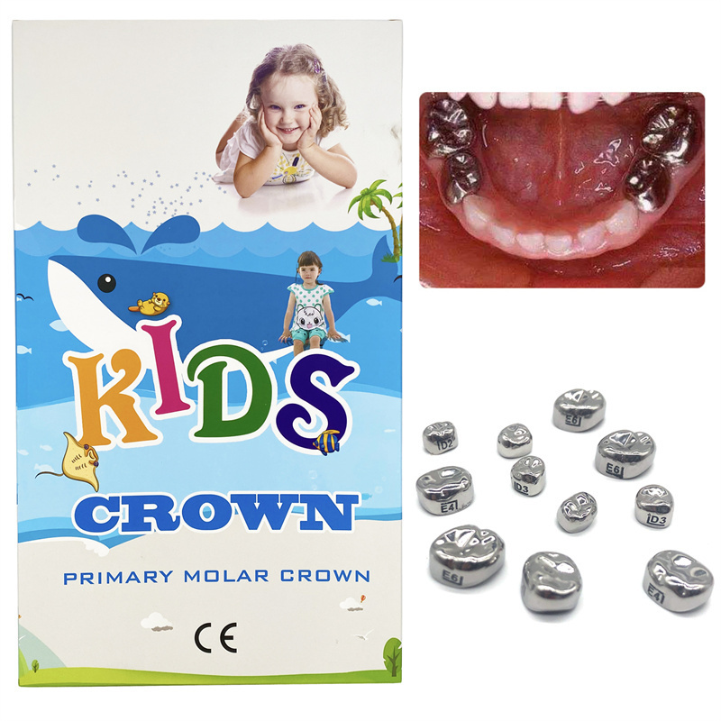 Dental Stainless Steel Kids Primary Molar Crown Pediatric Preformed 48Sizes