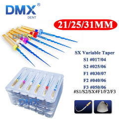DMXDENT PT-BLUE Dental Heat Activated Niti Endodontic Root Canal Files Mixed 21mm/25MM