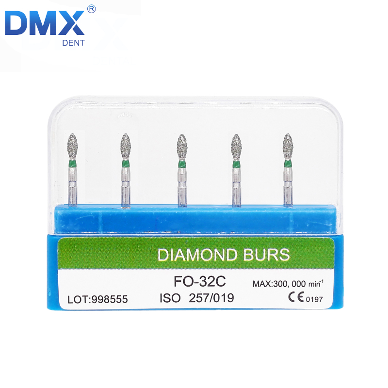 `DMXDENT Diamond Burs Drill FG 1.6mm 5pcs/pk Dental High Speed Handpiece 154 Types Optional