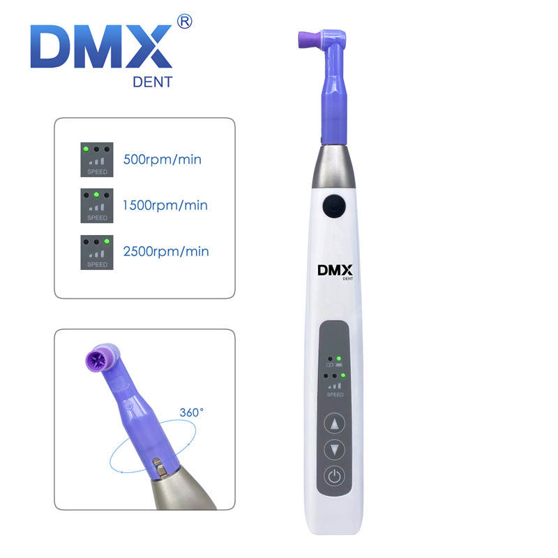 `DMXDENT Dental Cordless Hygiene Prophy Electric Handpiece 360° Swivel High Torque+2X Prophy Angle