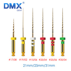 DMXDENT PT-Pro Gold Dental Endo Taper Root Canal Rotary NITI Files COXO Style