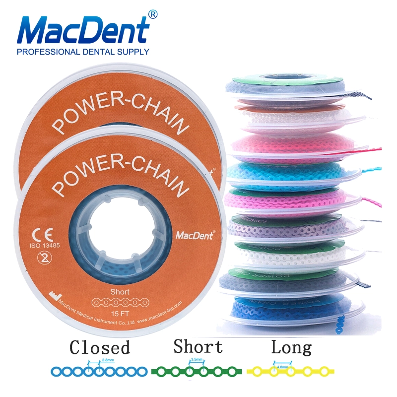 MacDent Power Chain Dental Orthodontic Elastic Rubber Braces Bands