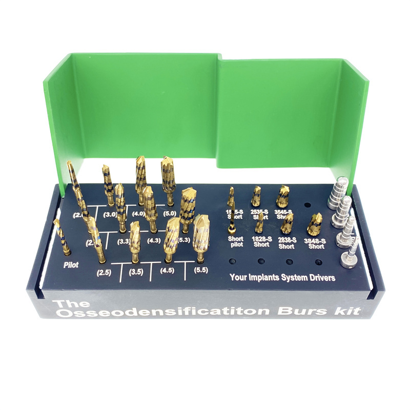 Dental Osseodensification Universal Implant Drills Bur Kit System Driver Gold Plated
