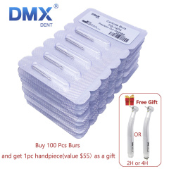 DMXDENT Dental Carbide Trimming & Finishing Burs FG #7404/7406/7408/7901/7902/7903 +Free Handpiece