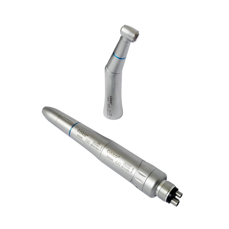 COXO YUSENDENT Dental Fiber Optic LED Contra Angle Handpiece Set Air Motor Straight Nose