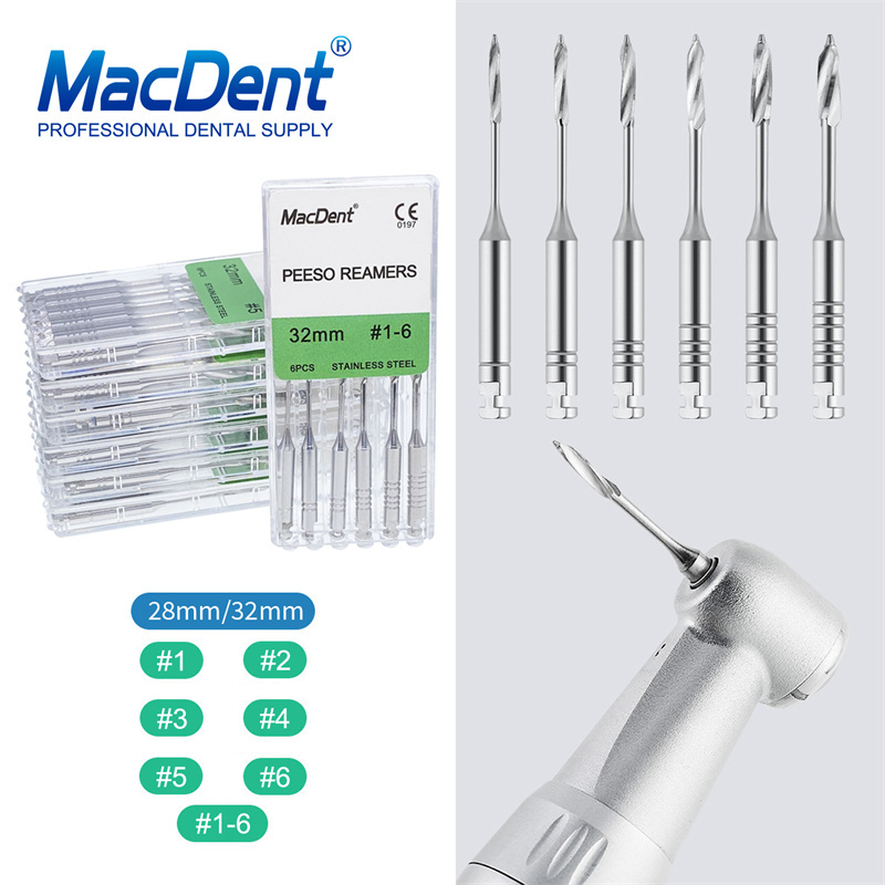 Macdent Peeso Reamers Dental Endodontic Root Canal Files 28mm/32mm