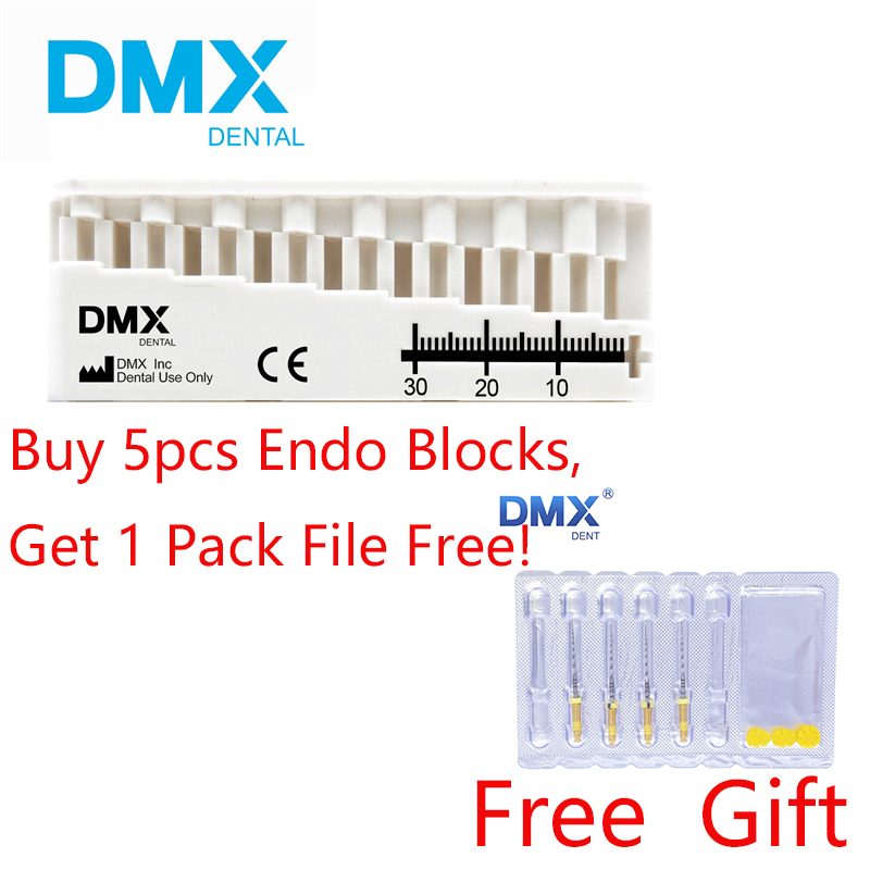 DMXDENT Dental Endo Block Measure Mini Ruler Endodontic Files Holder + Free Gift