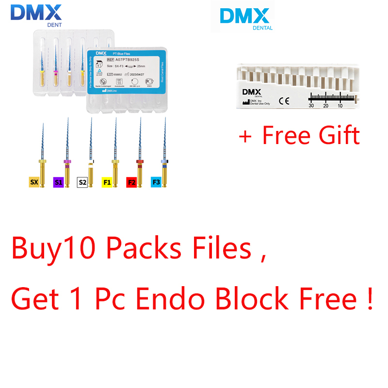 DMXDENT PT-BLUE Dental Heat Activated Niti Endodontic Root Canal Files + Free Gift