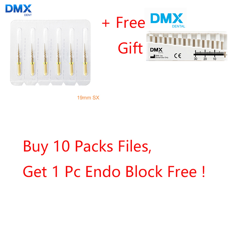 DMXDENT Dental Endodontic NITI Endo Rotary Files PT-Gold Taper Engine Use + Free Gift