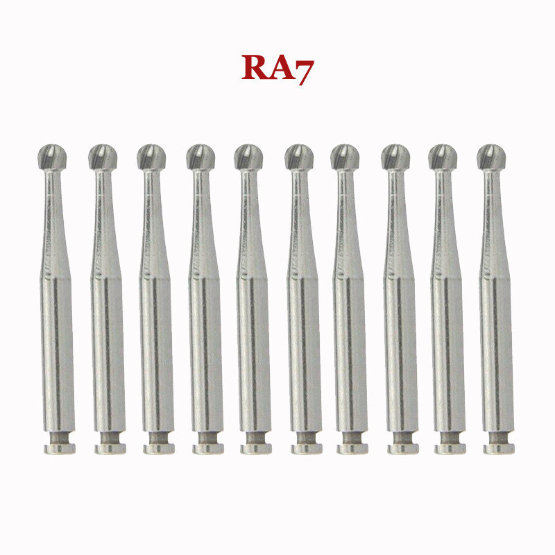 `DMXDENT RA1 / RA2 / RA3 / RA4 / RA5 / RA6 / RA7 / RA8 Round Carbide Bur for Slow Speed Latch Type 10pcs