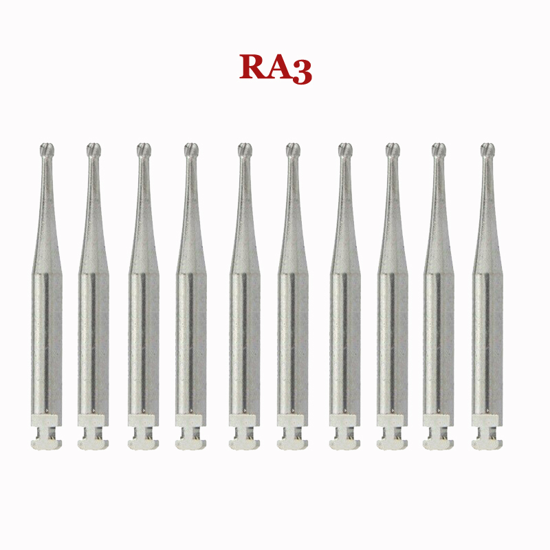 `DMXDENT RA1 / RA2 / RA3 / RA4 / RA5 / RA6 / RA7 / RA8 Round Carbide Bur for Slow Speed Latch Type 10pcs