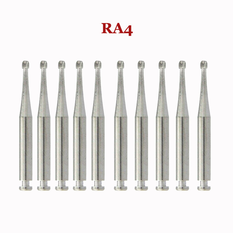 `DMXDENT RA1 / RA2 / RA3 / RA4 / RA5 / RA6 / RA7 / RA8 Round Carbide Bur for Slow Speed Latch Type 10pcs