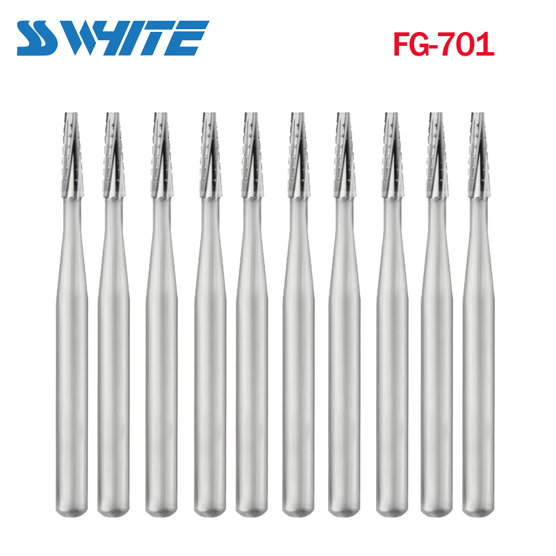 `SS WHITE HP701/ FG330 / FG700 / FG701 / FG702 Carbide Burs For Dental Low / High Speed Handpiece 10Pcs/Pack