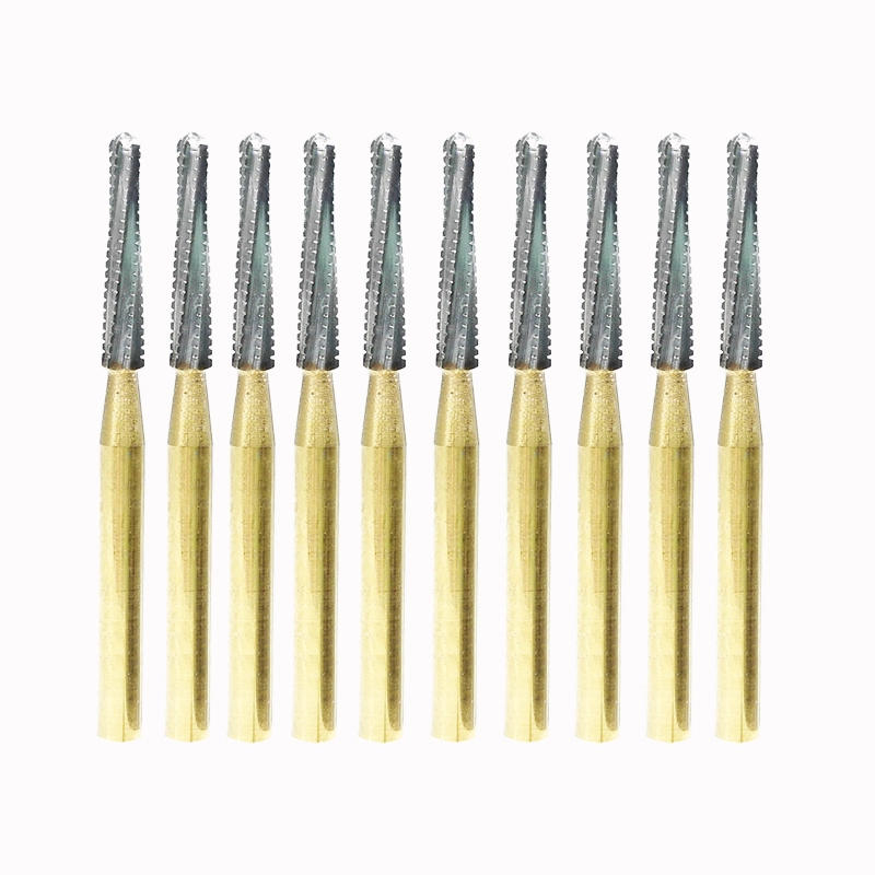 `FG856-016 Dental Ultra Ideal Gold-Plated Burs For Crown Preparation For High Speed Handpiece 10pcs