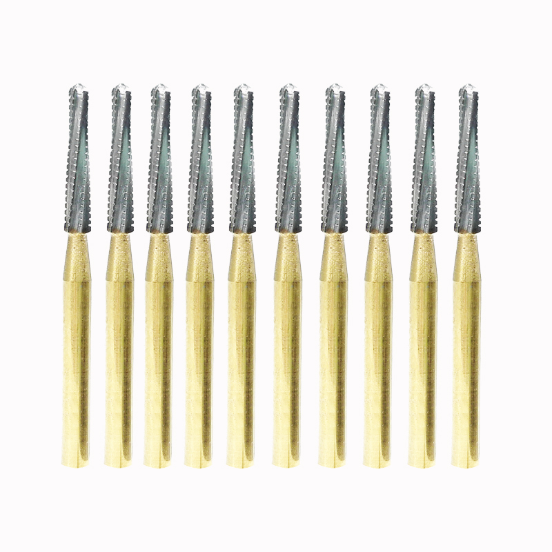 `FG856-016 Dental Ultra Ideal Gold-Plated Burs For Crown Preparation For High Speed Handpiece 10pcs