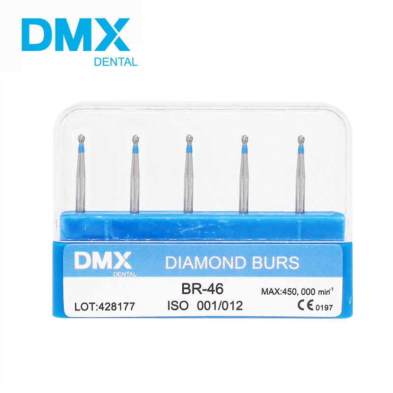 DMXDENT Diamond BR-46 Burs BR Ball Round Dental FG 1.6mm Bur For High Speed Handpiece