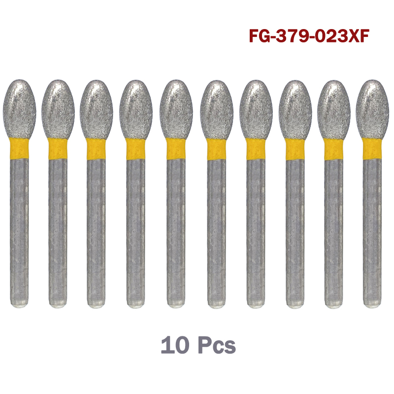 FG 379-023 C/SC/M/F/XF Dental Diamond Burs Egg Football Grit High Speed Bur FG Handpiece 10pcs/pack