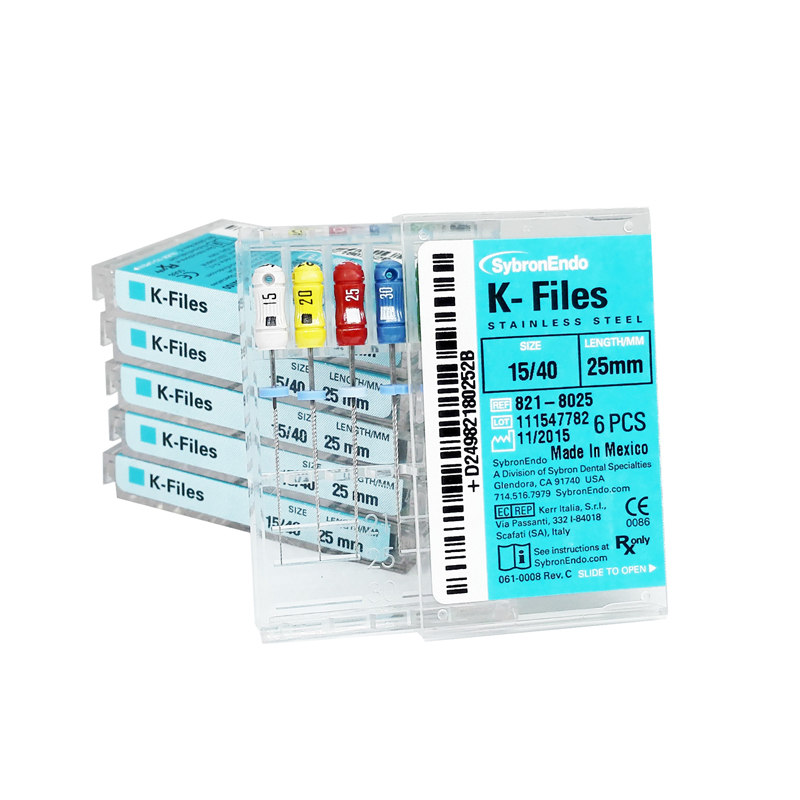 Kerr SybronEndo Dental Stainless Steel K-Files 25MM #15-40 Assorted 821-8025