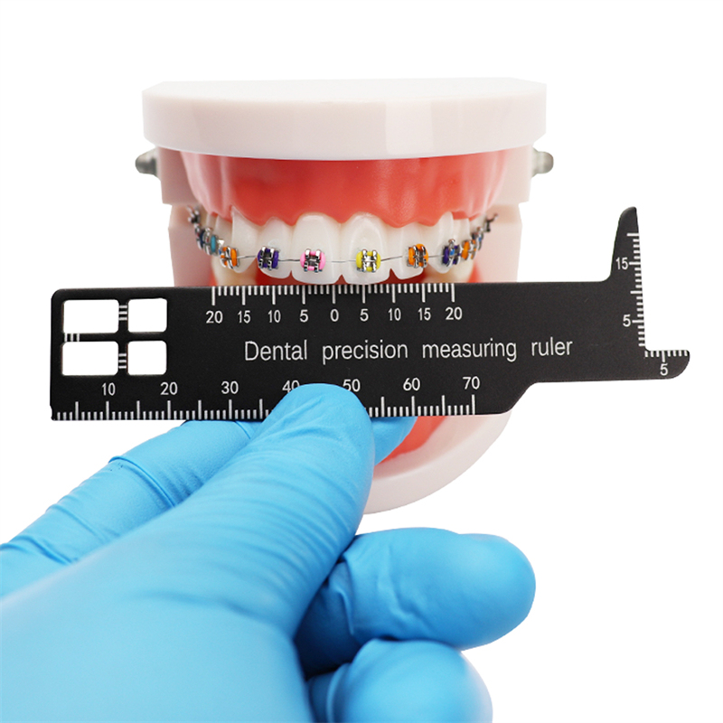 Dental Precision Measuring Ruler Aluminum Gauge Medical Photography Measure Tool
