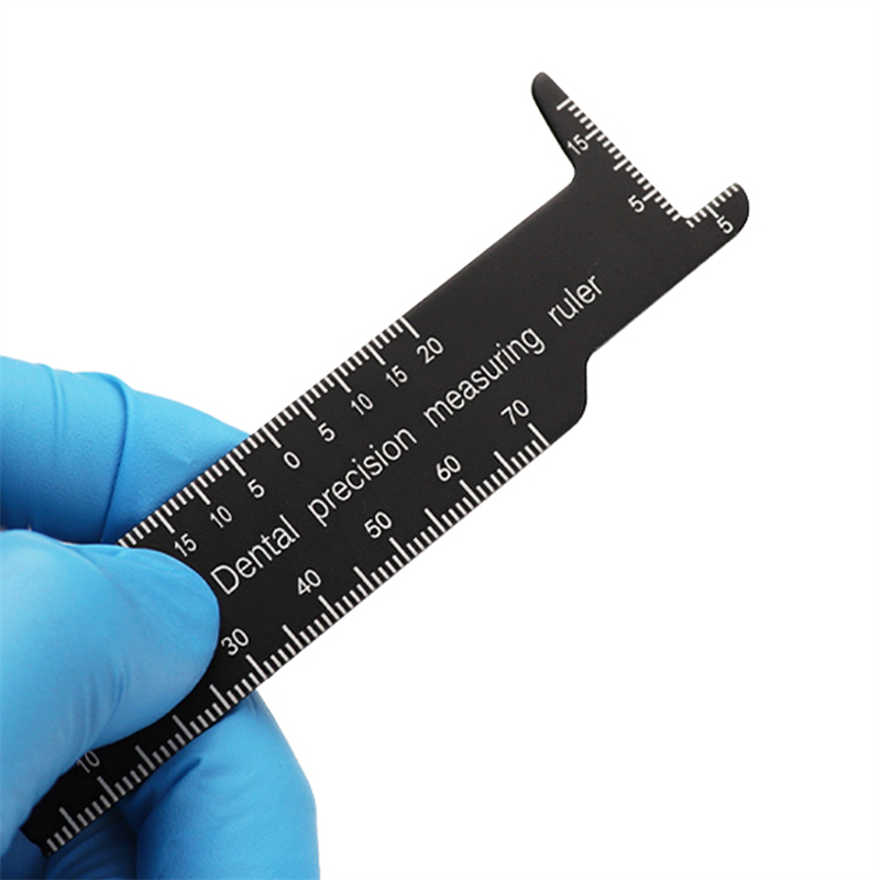 Dental Precision Measuring Ruler Aluminum Gauge Medical Photography Measure Tool