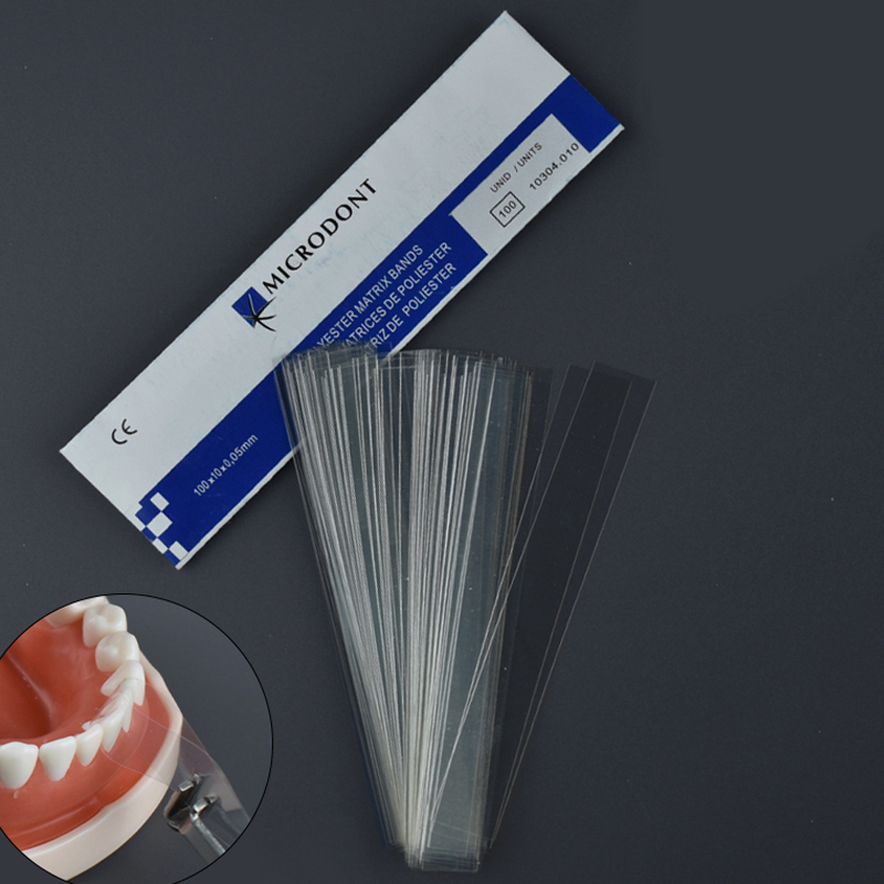 Dental Clinical Microdont Polyester Matrix Bands Filling Decayed Tooth Clear