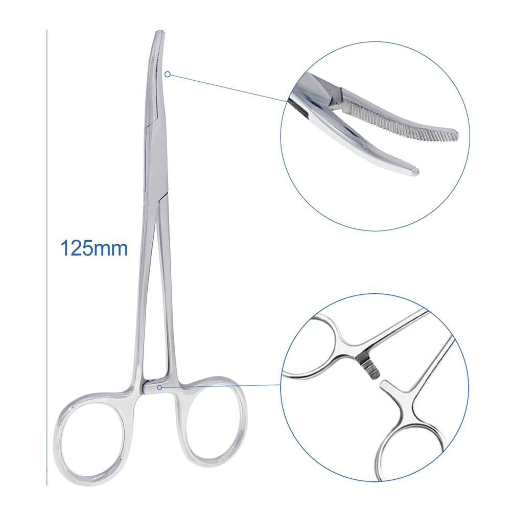 Dental Needle Holder Pliers Stainless Steel Orthodontic Forcep Curved 12.5cm