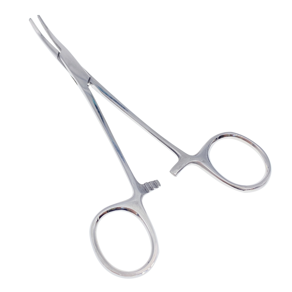 Dental Needle Holder Pliers Stainless Steel Orthodontic Forcep Curved 12.5cm