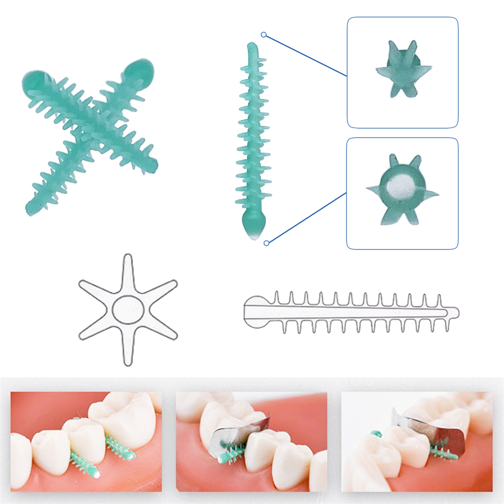 Silicone Dental Adaptive Interdental Wedge Matrice Matrix Elastic Wedges 40pcs