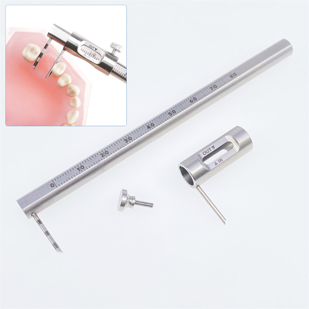 Dental Micro Boley Measure Gauge Caliper Straight Teeth Size Measuring 0-80mm